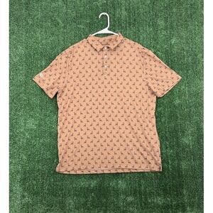Burlebo Performance Whitetail Deer Brown Short Sleeve Polo Mens Large